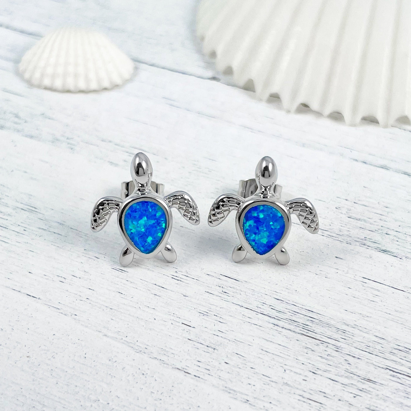 Tropical Opal Sea Turtle Studs
