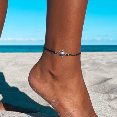 Black Sea Turtle Surfer Anklet