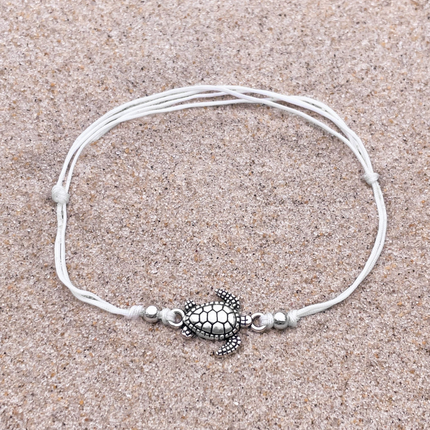 Ivory Sea Turtle Surfer Anklet
