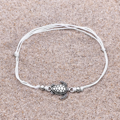 Ivory Sea Turtle Surfer Anklet