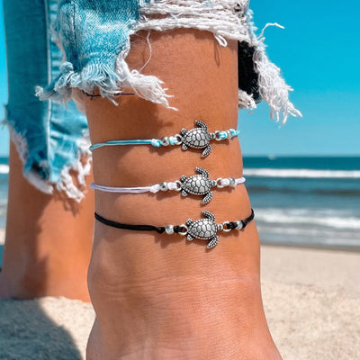 Sea Turtle Surfer Anklet Set