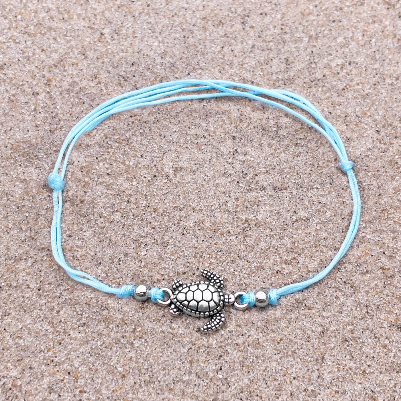 Teal Sea Turtle Surfer Anklet
