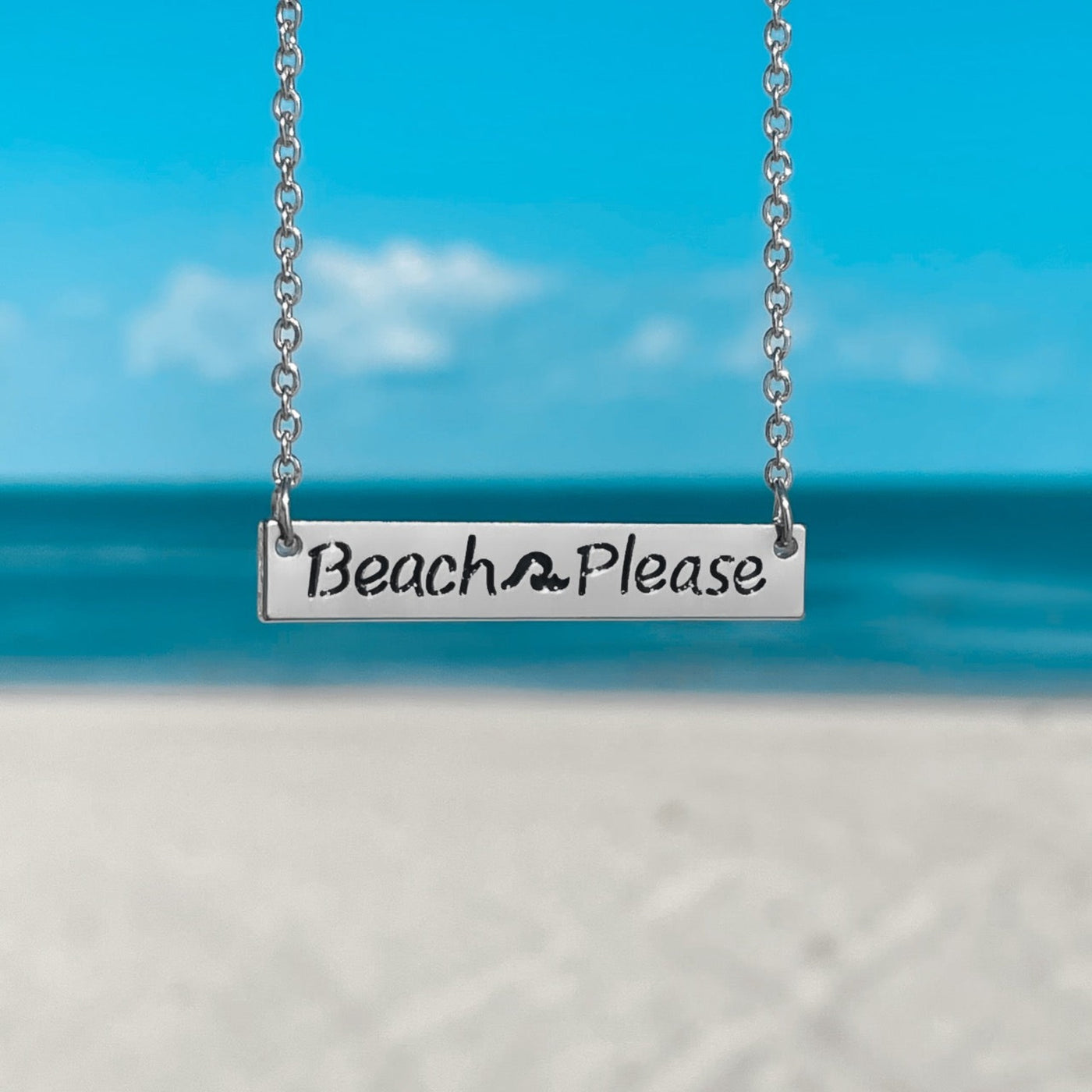 Beach Please Bar Necklace