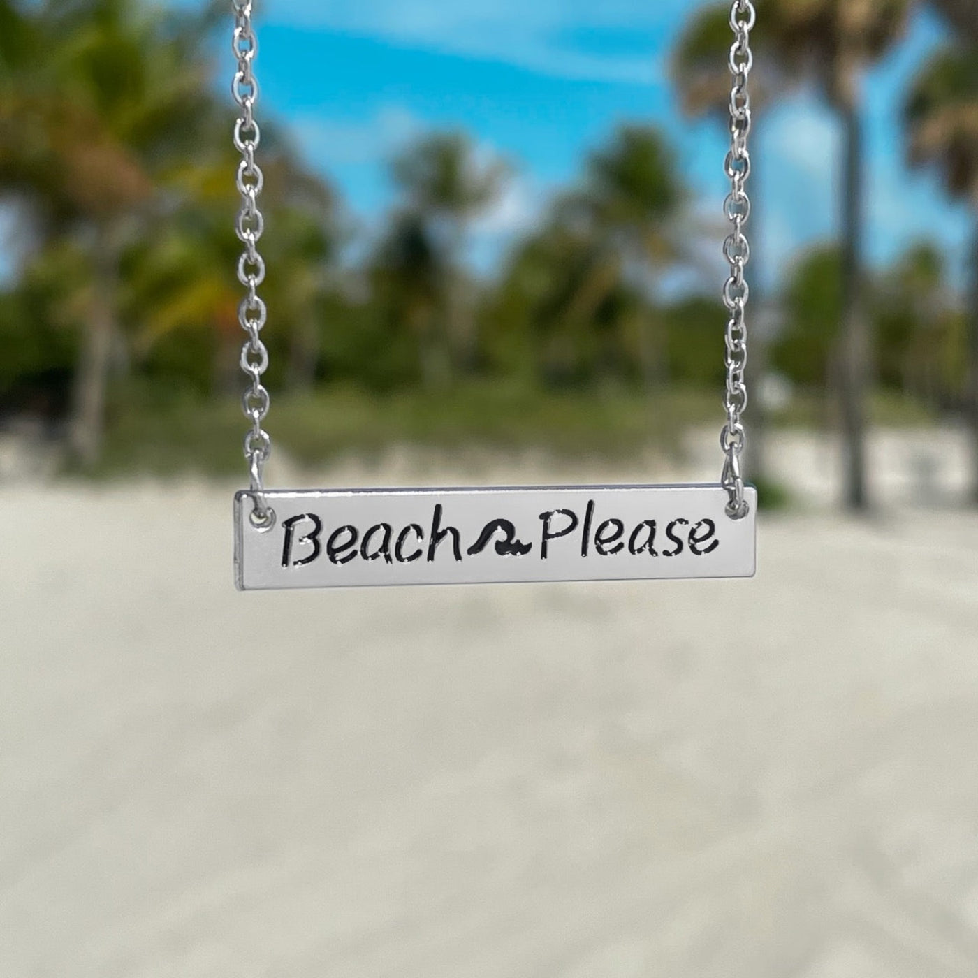 Beach Please Bar Necklace