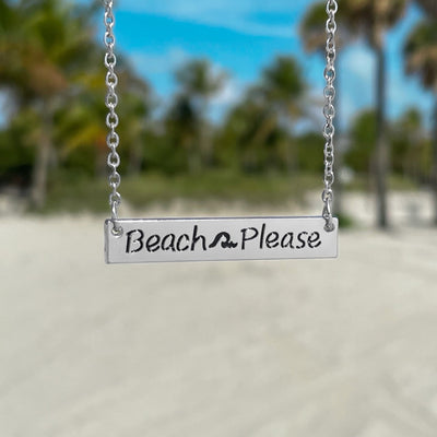 Beach Please Bar Necklace