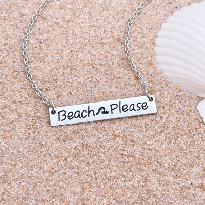Beach Please Bar Necklace