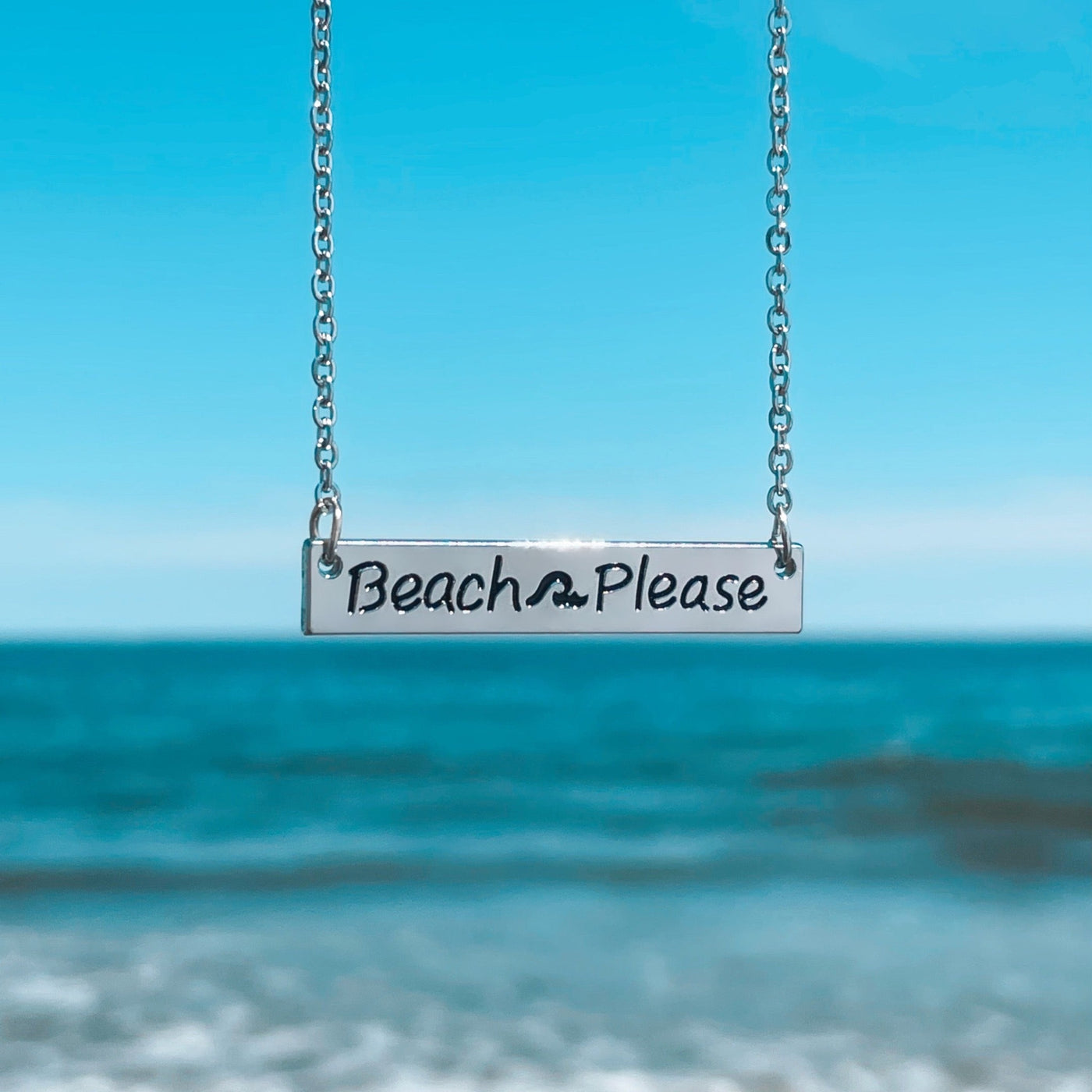 Beach Please Bar Necklace