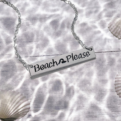 Beach Please Bar Necklace