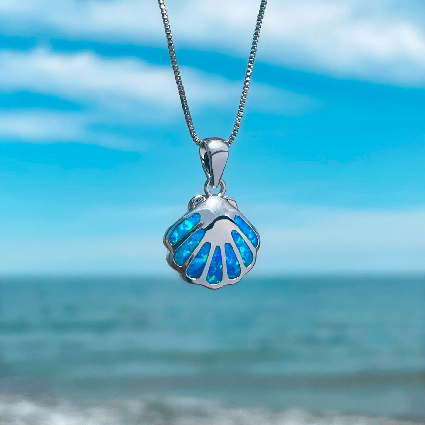 Blue Opal Shell Necklace