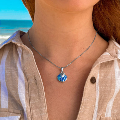Blue Opal Shell Necklace