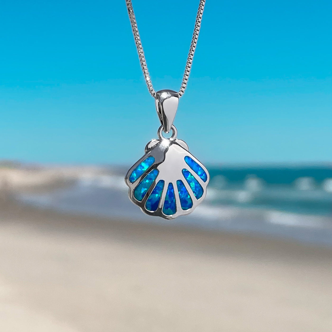 Blue Opal Shell Necklace