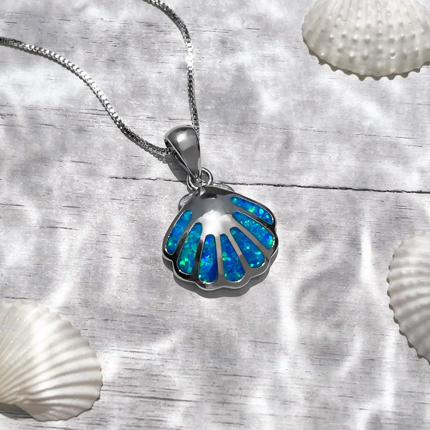 Blue Opal Shell Necklace