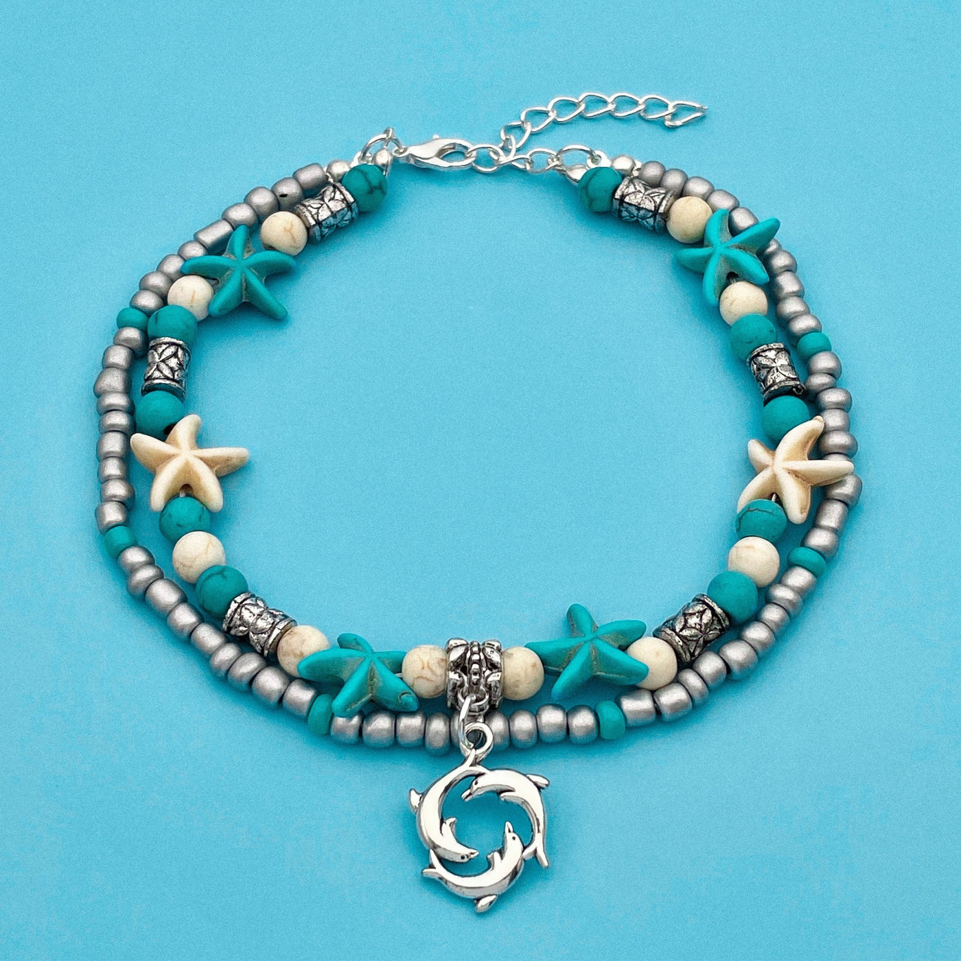 Boho Dolphin Charm Anklet