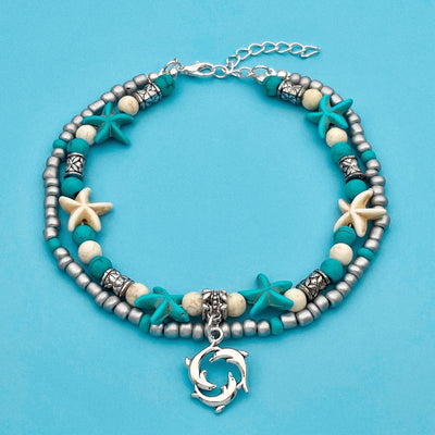 Boho Dolphin Charm Anklet