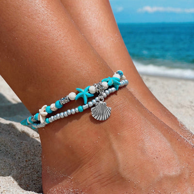 Boho Sea Shell Charm Anklet