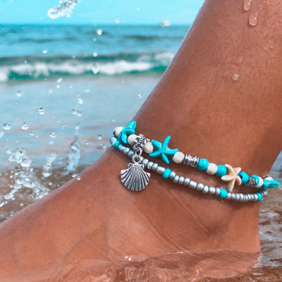 Boho Sea Shell Charm Anklet