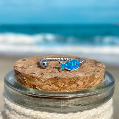 Cute Opal Fish Ring