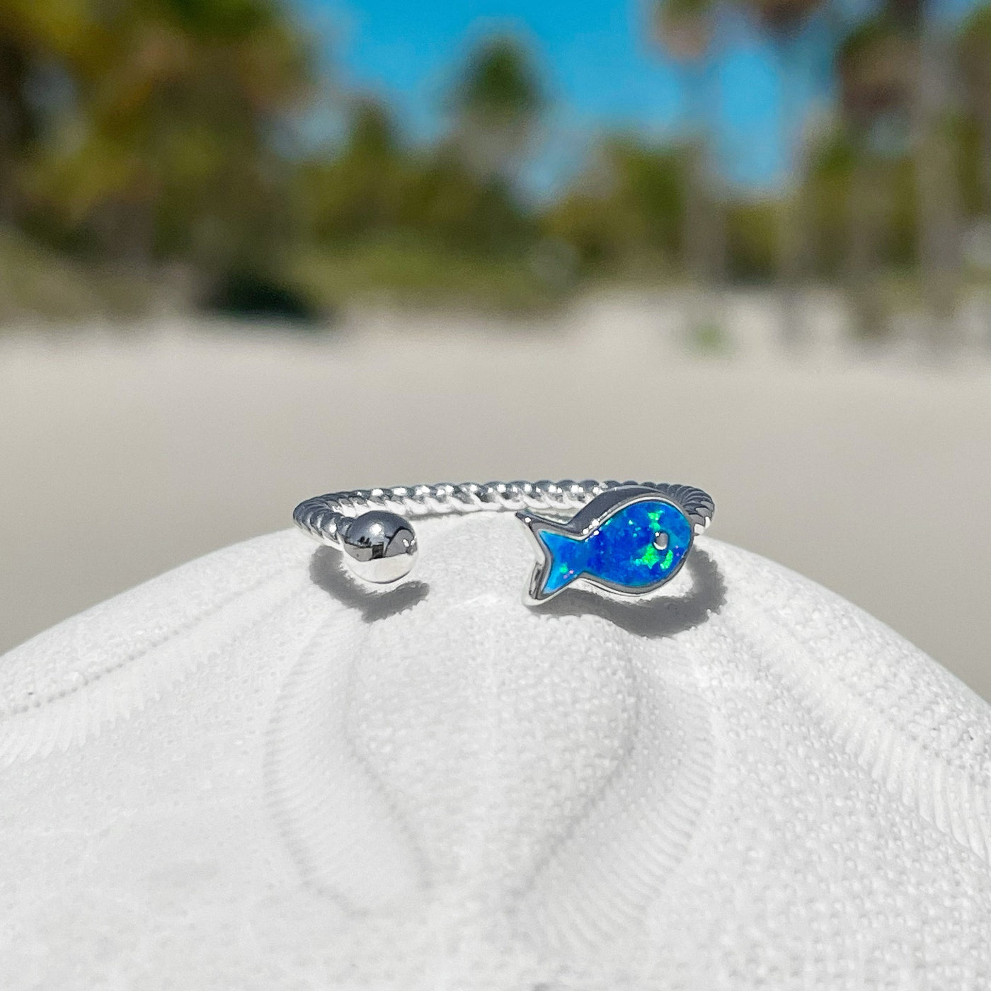 Cute Opal Fish Ring