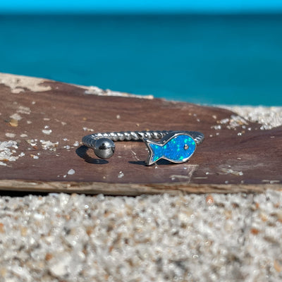Cute Opal Fish Ring