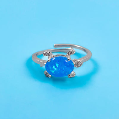 Cute Opal Sea Turtle Ring
