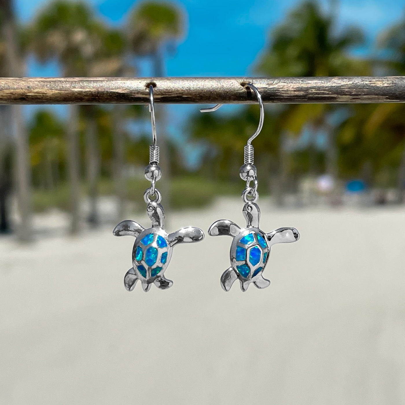 Dainty Opal Sea Turtle Earrings