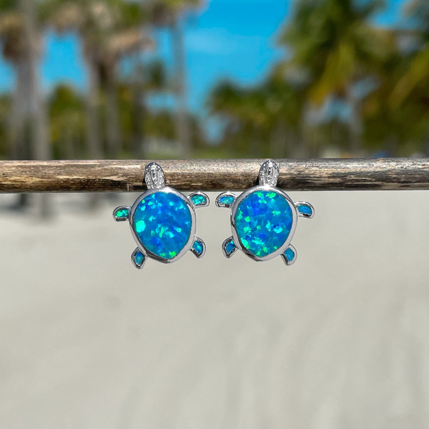 Dazzling Opal Sea Turtle Stud Earrings