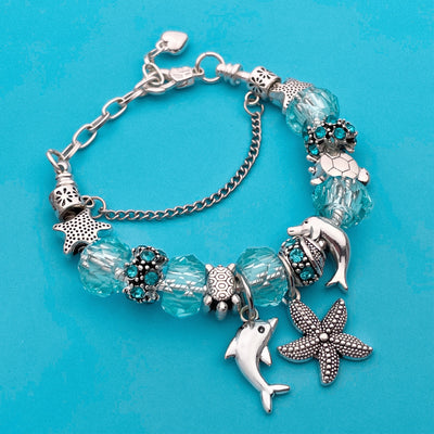 Dolphin and Starfish Charm Bracelet