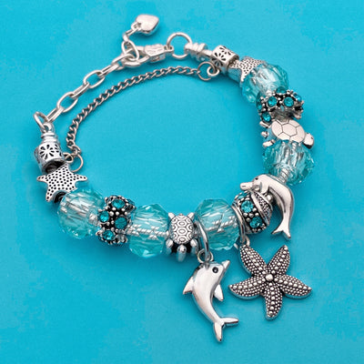 Dolphin and Starfish Charm Bracelet
