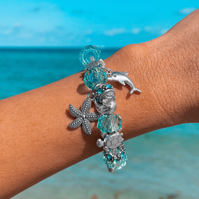 Dolphin and Starfish Charm Bracelet