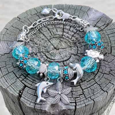 Dolphin and Starfish Charm Bracelet