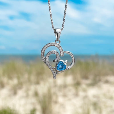 Double Heart Sea Turtle Love Necklace