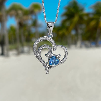 Double Heart Sea Turtle Love Necklace