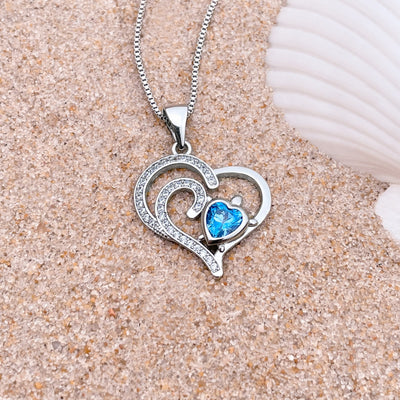 Double Heart Sea Turtle Love Necklace