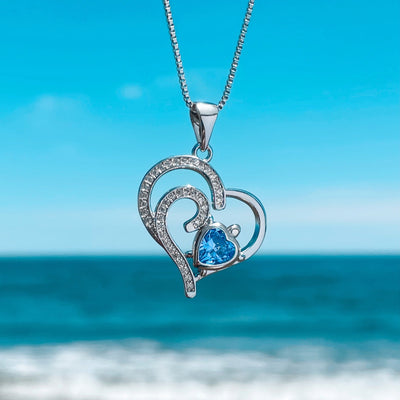 Double Heart Sea Turtle Love Necklace
