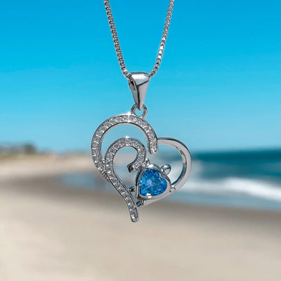 Double Heart Sea Turtle Love Necklace