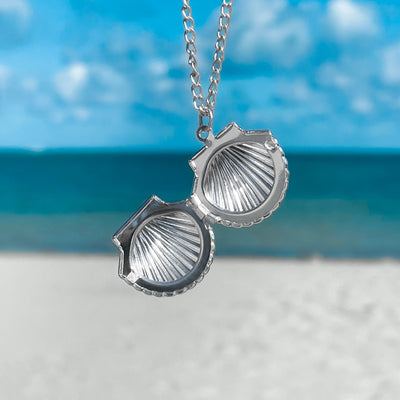 Fan Shell Locket Necklace
