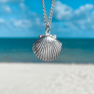 Fan Shell Locket Necklace