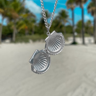 Fan Shell Locket Necklace