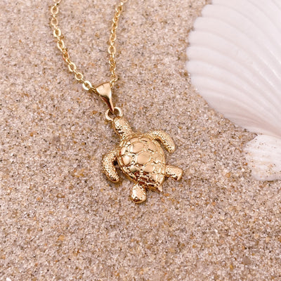 Gold Sea Turtle Necklace