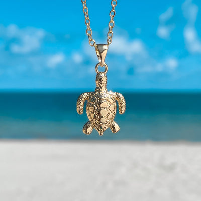 Golden Sea Turtle Necklace
