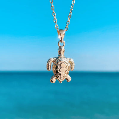 Golden Sea Turtle Necklace