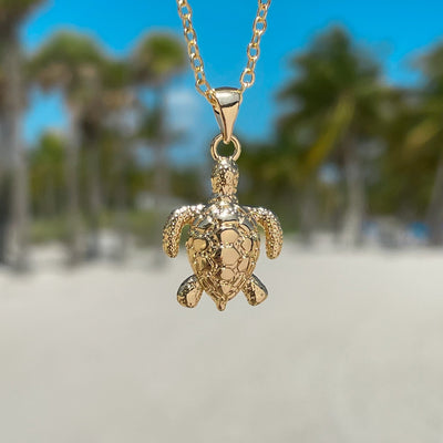 Golden Sea Turtle Necklace