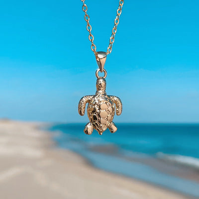 Golden Sea Turtle Necklace