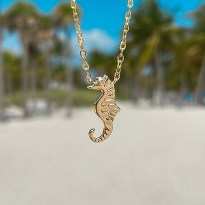 Golden Seahorse Necklace
