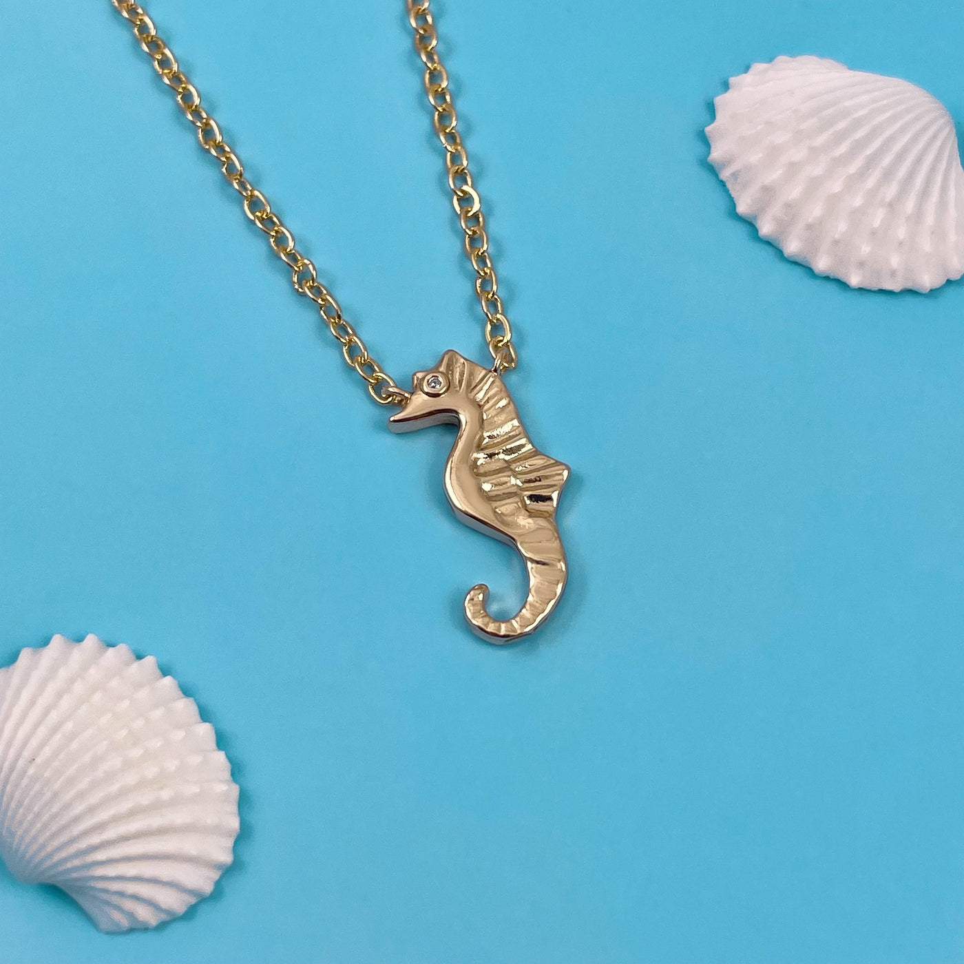 Hanging Gold Seahorse Necklace