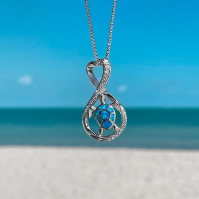 Infinity Opal Sea Turtle Necklace