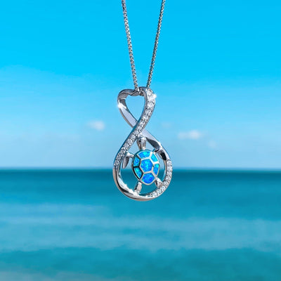 Infinity Opal Sea Turtle Necklace