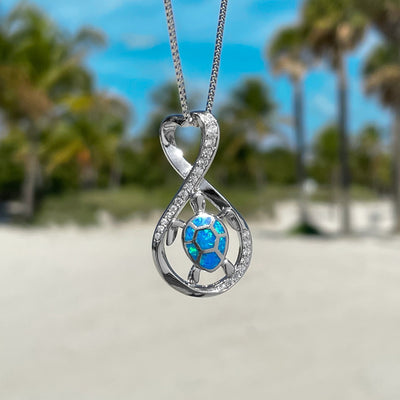Infinity Opal Sea Turtle Necklace
