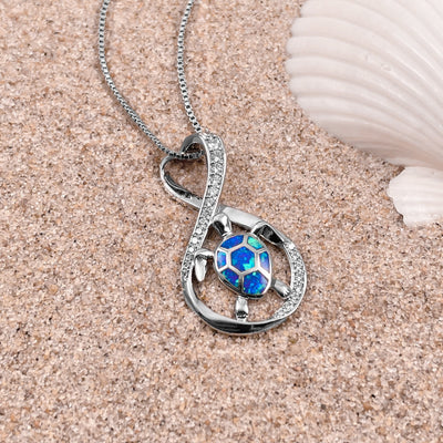Infinity Opal Sea Turtle Necklace