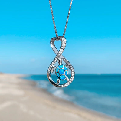 Infinity Opal Sea Turtle Necklace